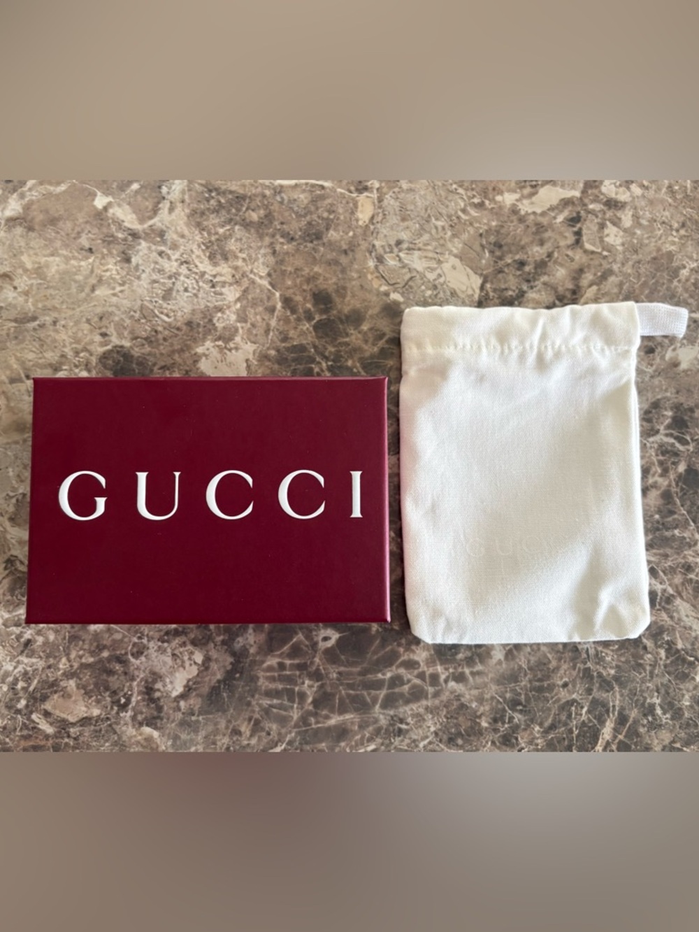 GUCCI Burgundy Logo Gift Box with White Dust Pouch